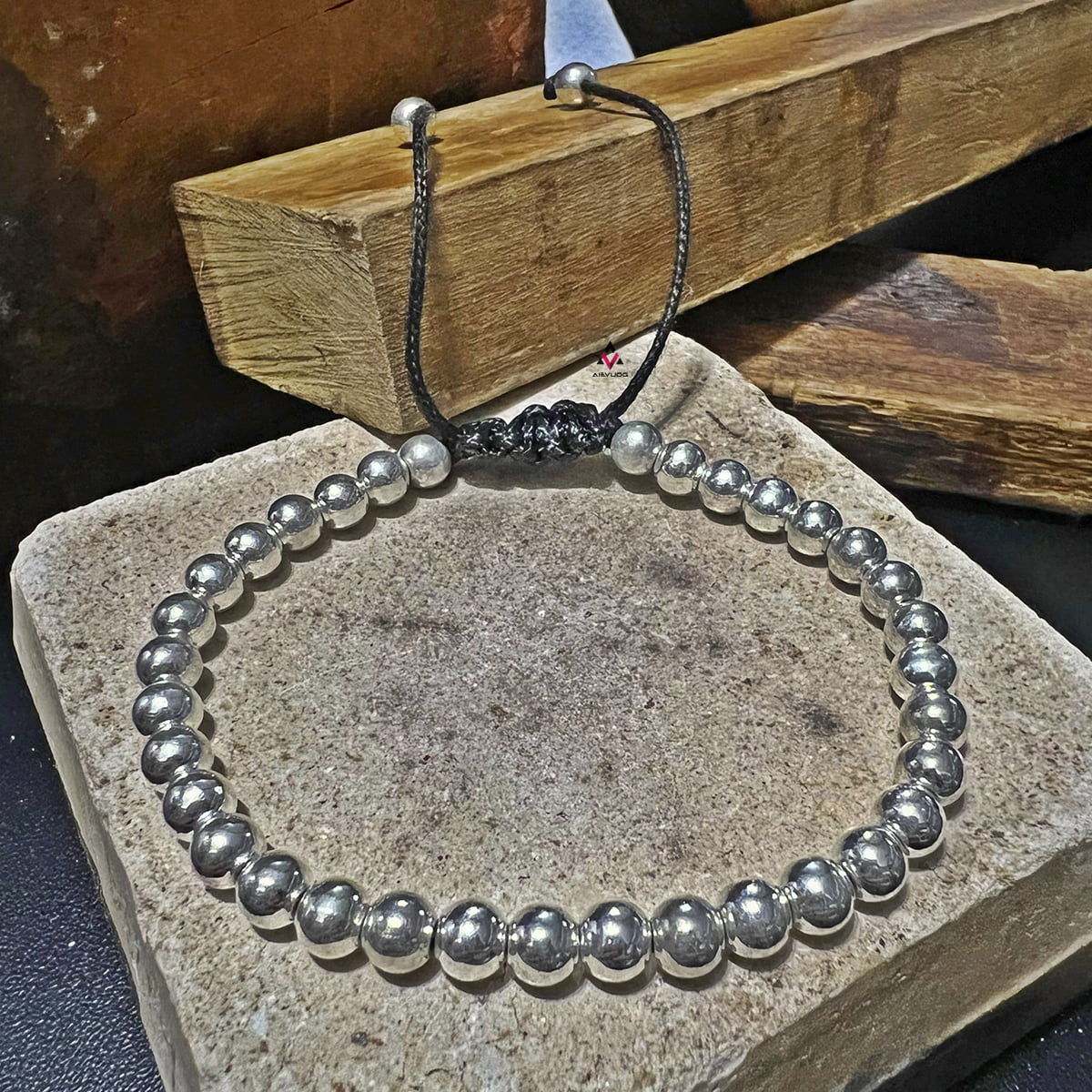 Pulseira masculina de pedra natural