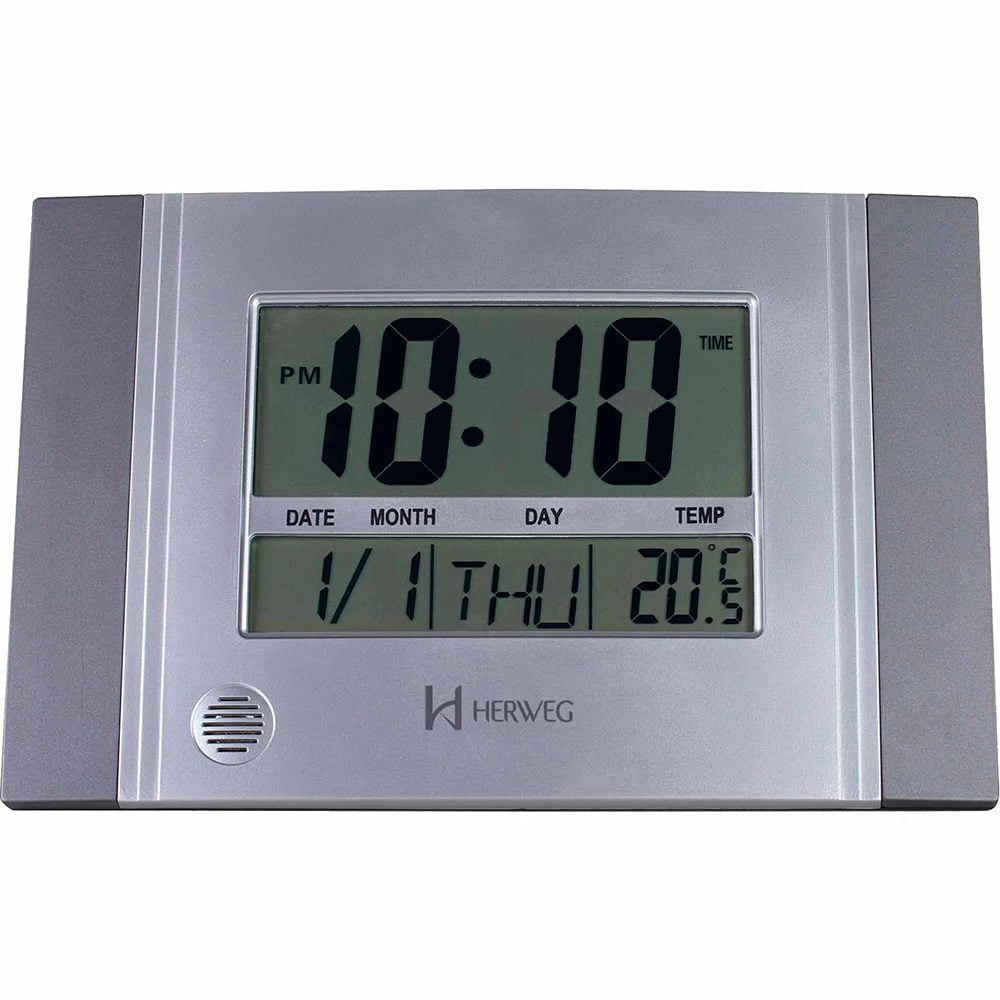 Relógio de Parede Mesa Digital Herweg Com Temperatura 6472 071