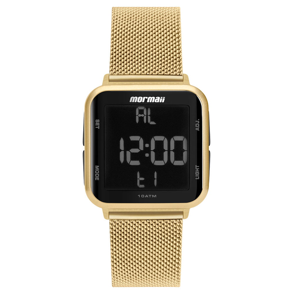Relógio Feminino Digital Mormaii Dourado Aço Inoxidável MO6600AH/8D