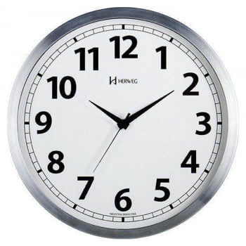 Relógio Parede Herweg 6710 079 Alumínio Escovado 25cm
