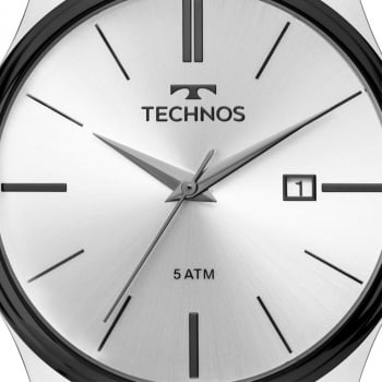 Relógio Technos Masculino Pulseira De Couro Prata 2115MPP/1K