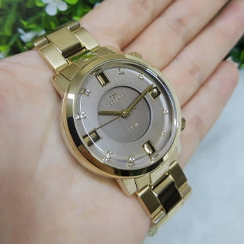 Relógio Technos Feminino Dourado Crystal Elegance Swarovski 2039BU/4C