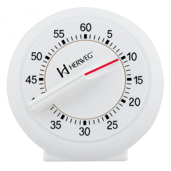Timer de Cozinha Herweg Branco 3203 021 Contagem Regressiva Alarme 60 Minutos
